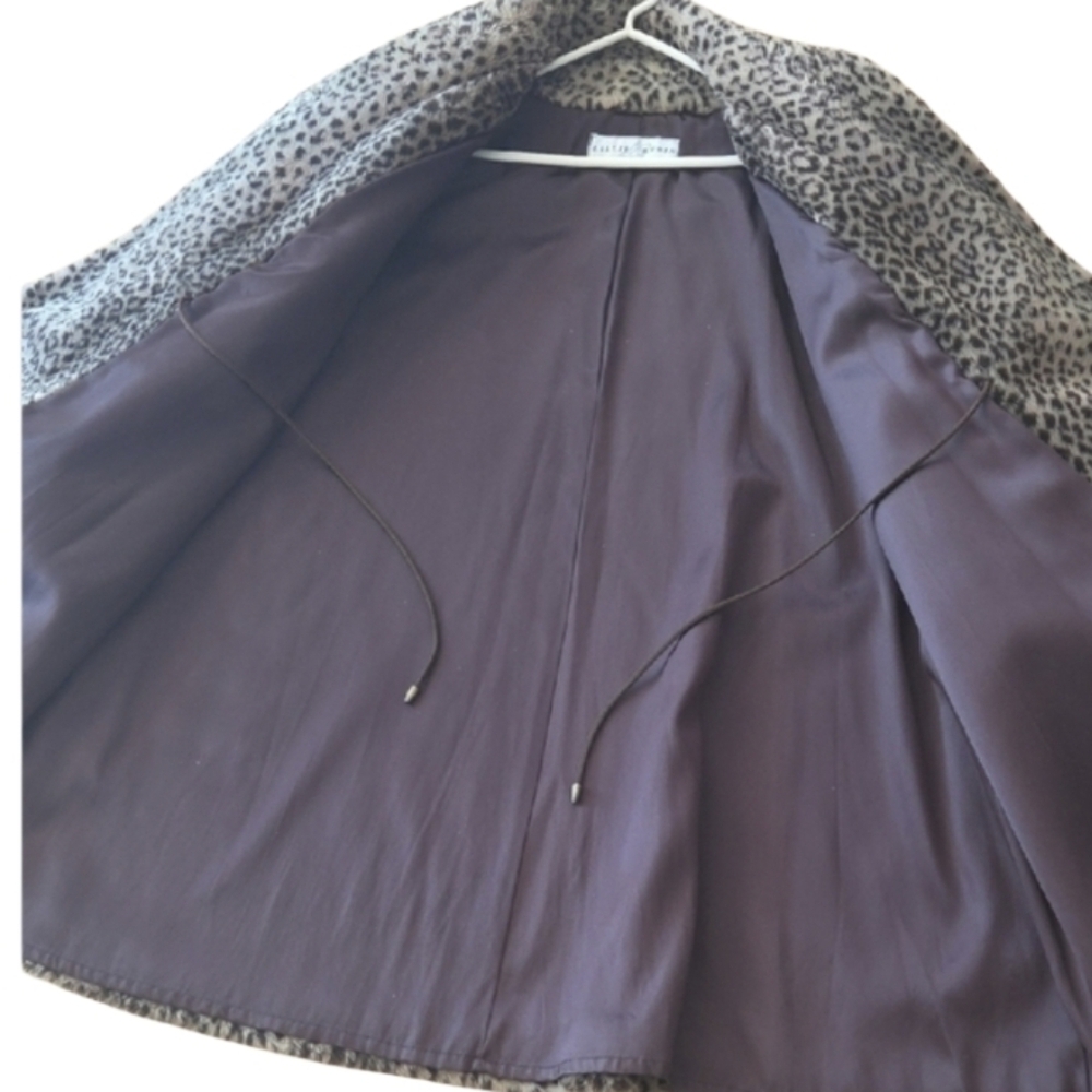 Vintage Lillie Rubin Animal Print Teddy Jacket A Line Swing Coat - Picture 2 of 7